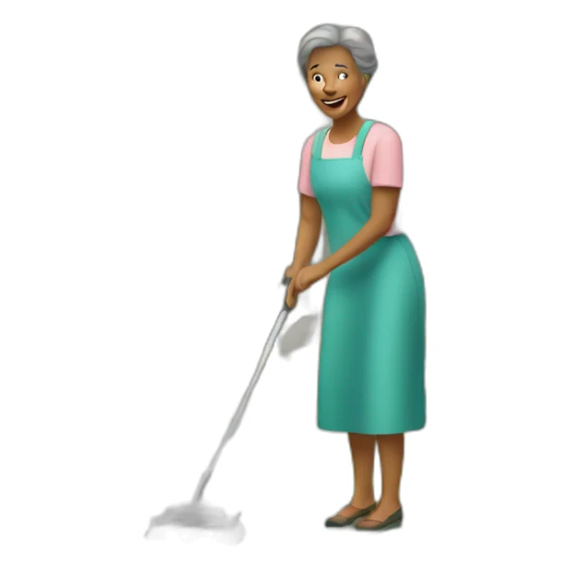 middle aged women mowning the lawn sticker