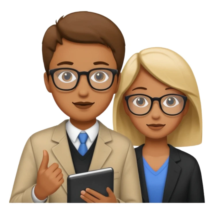 una persona dando asesoria a un estudiante sticker