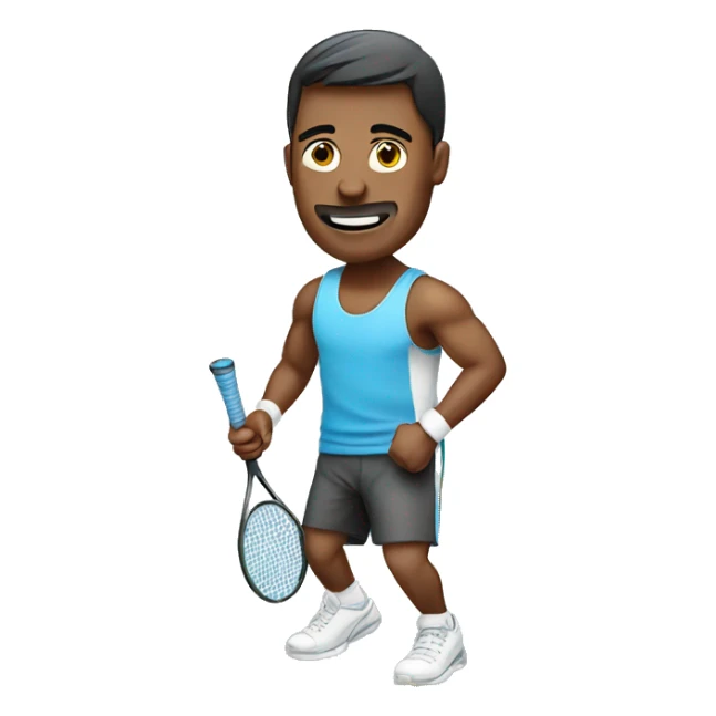 Male doing Gym excercise focusing in tennis  sticker