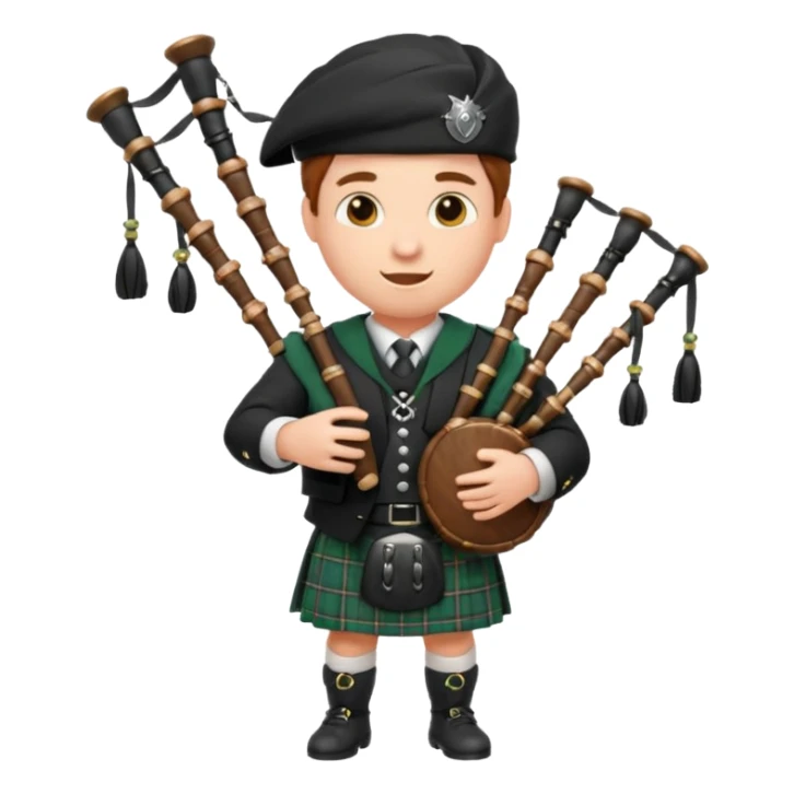 piper playing the bagpipes emoji size sticker