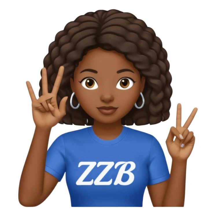 Zeta Phi Beta Sorority black women emoji. Make the logo ZφB sticker
