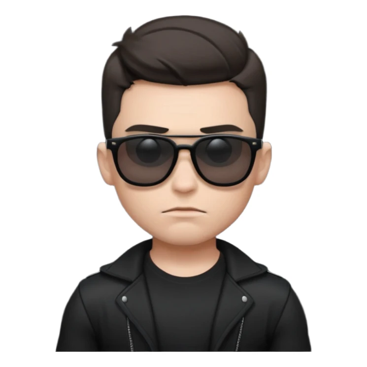 boy strict white musclar with sunglasses black sticker