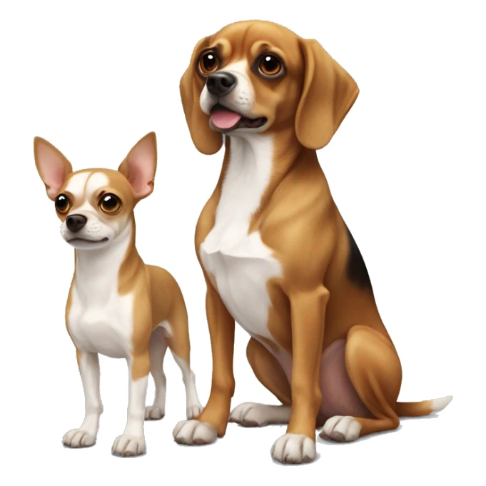 Brown and white Chihuahua and a bloodhound best friends sticker