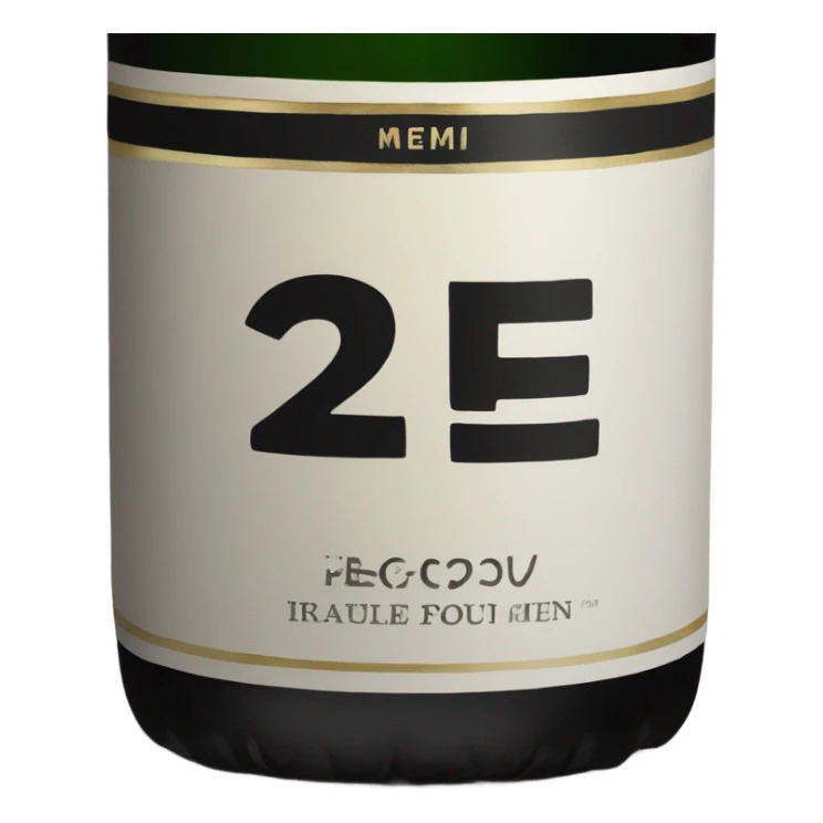 25 Label on Black champagne bottle  sticker