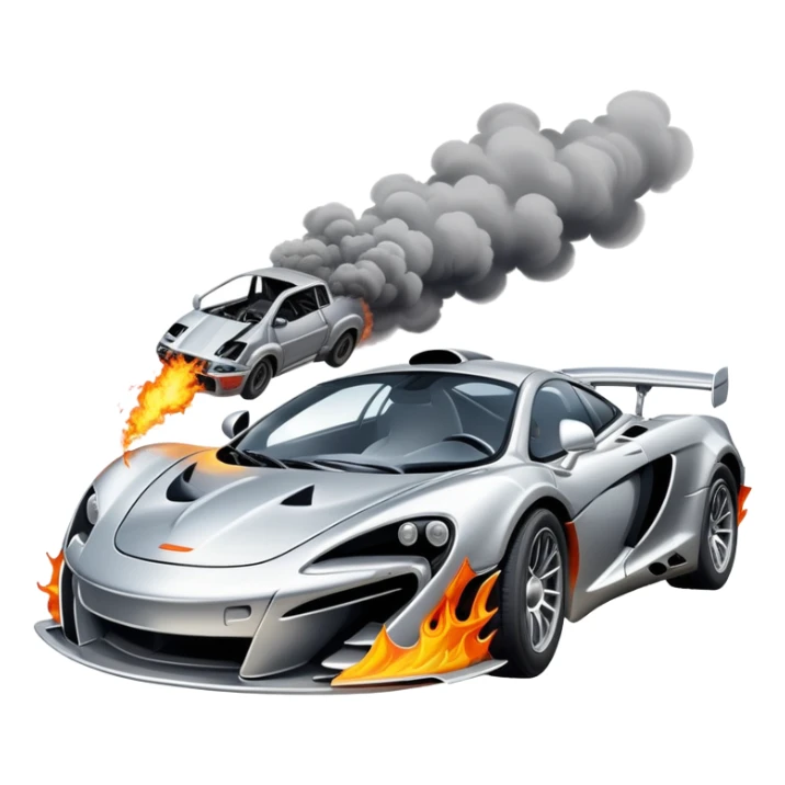 sorayama mclaren car crash fire and smoke explodsion  sticker