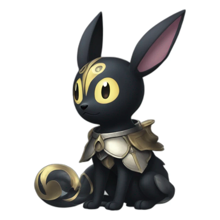 Umbreon from pokemon mixed with the knight from hollow knight sticker