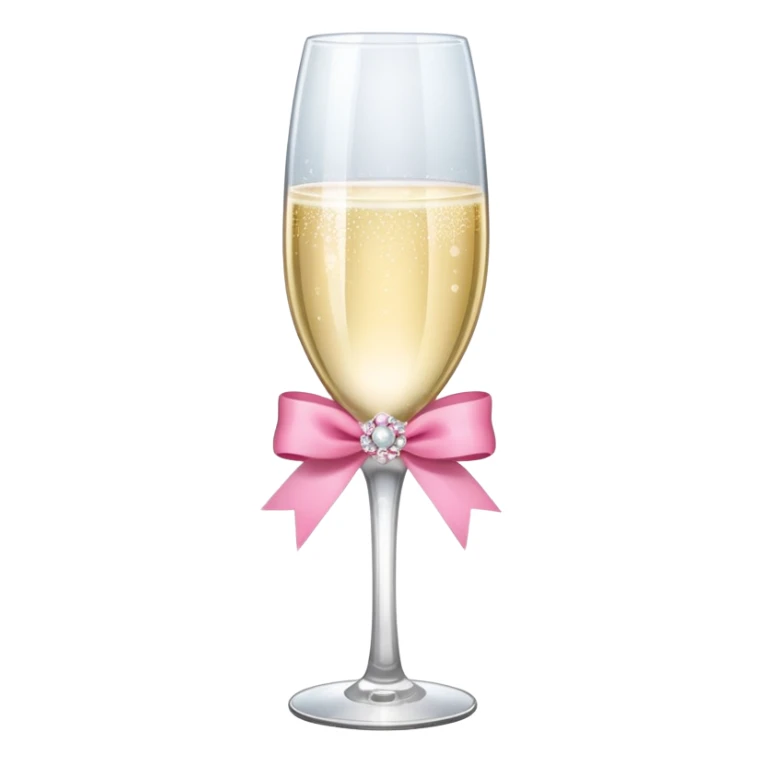 champagne glass with a pink ribbon on it sticker