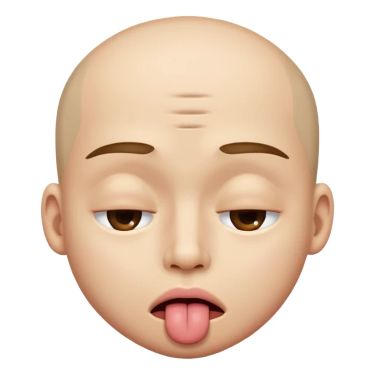 One eye closed one eyebrow up and sticking tongue out sticker