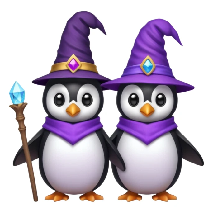 Creo uno de un pingüino mago con 2 cabezas sticker