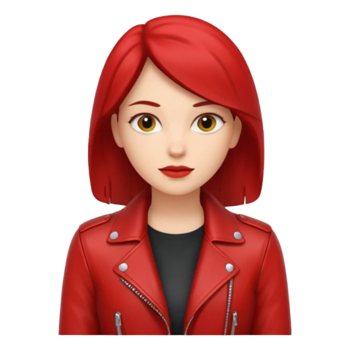 Motorbiker woman with red leather jacket sticker