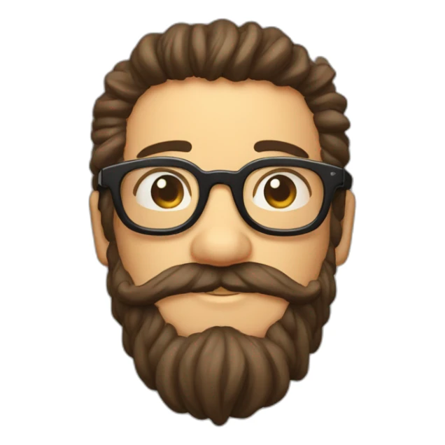 Gordo de rulos y barba candado con lentes sticker