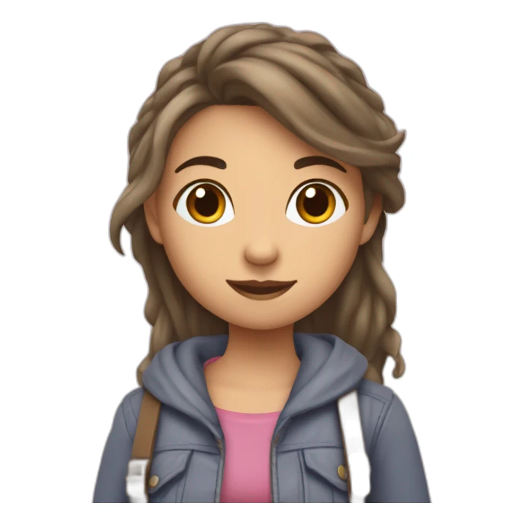 Fille qui fait un câlin à un garcs sticker