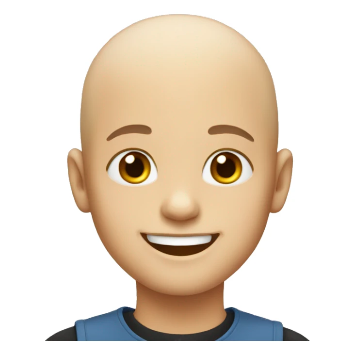 Smiling boy no hair simplw sticker