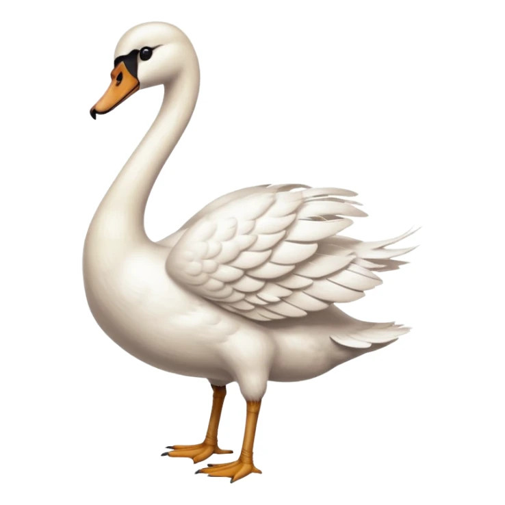 A swan who stand on right see on left sticker