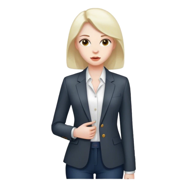 woman simple blazer shirt polish  sticker