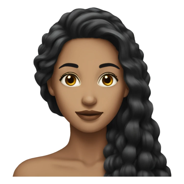 beautiful women long black hair sticker