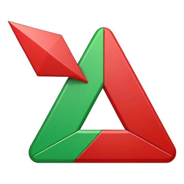 Tag vermelha com uma flecha pra cima verde do lado sticker