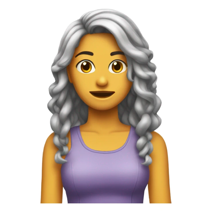 Chica nerviosa corriéndose el pelo sticker