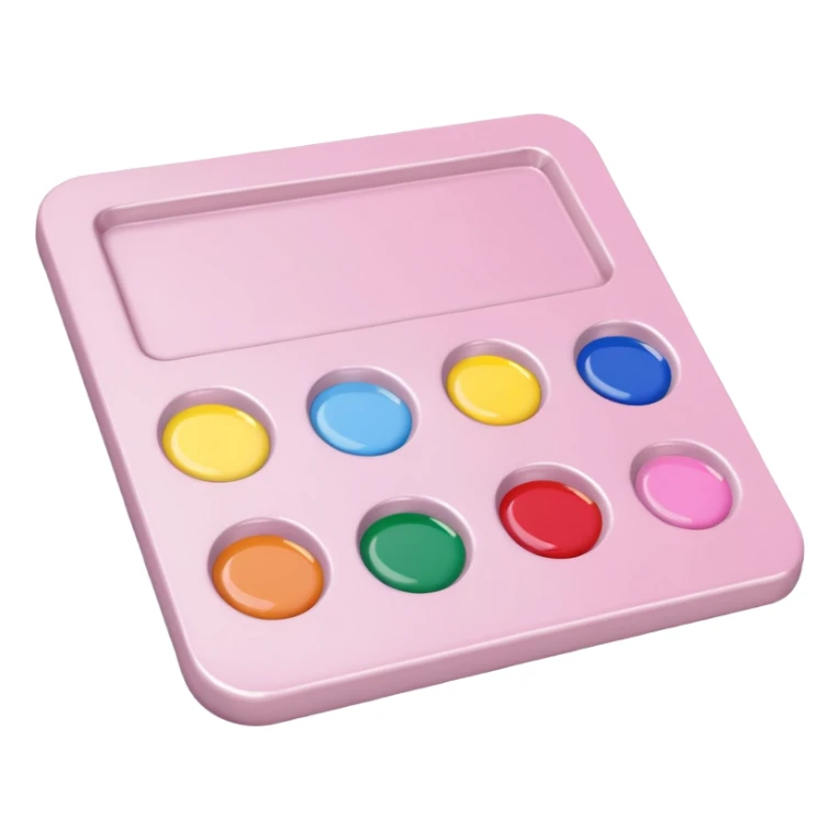 3d pale pink painting palette sticker