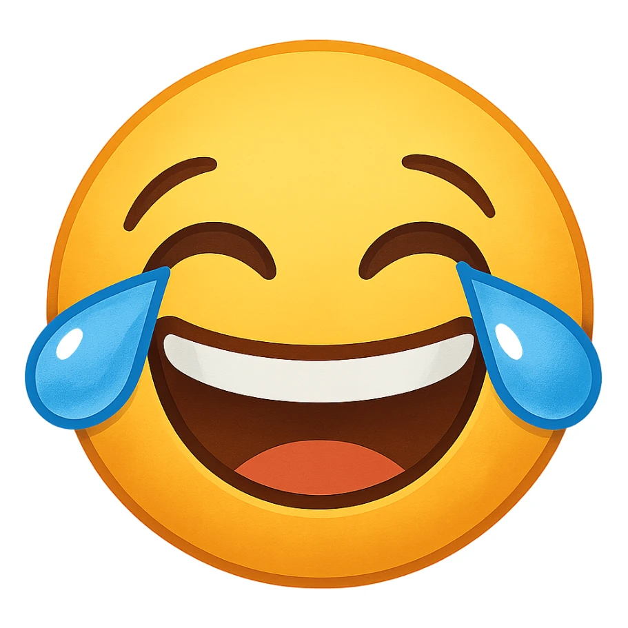 laughing face emoji with tears, expressive and fun sticker
