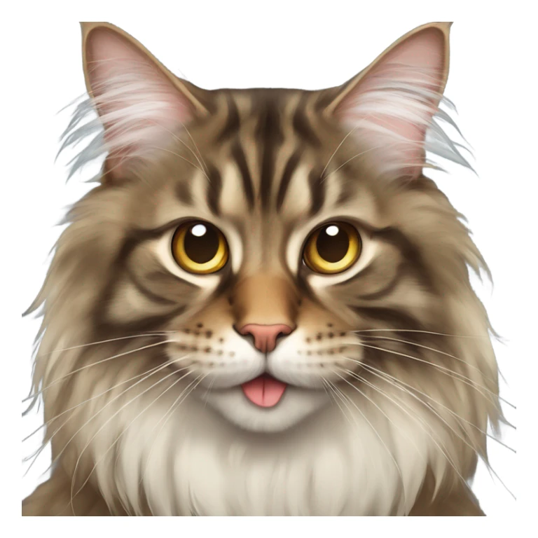 Maine Coon with a stupid face and butterfly on his mouth  sticker