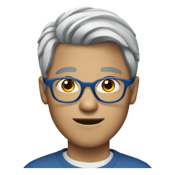 Young man with grey hair and blue glasses  sticker