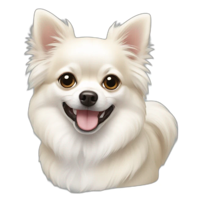 white chihuahua Pomeranian mix sticker