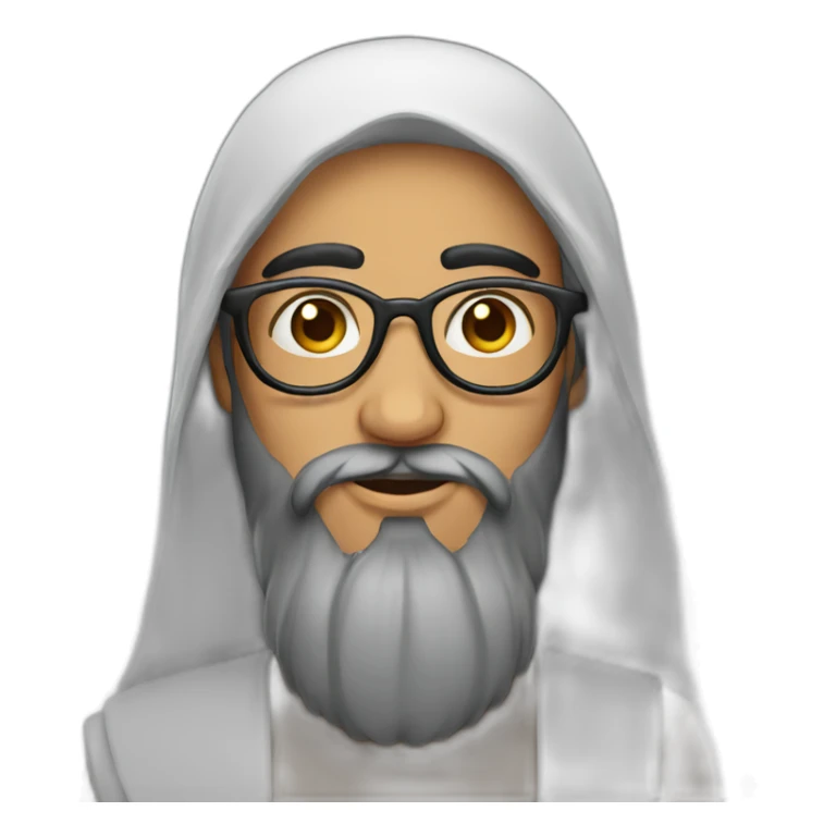 Young Arab man with a long beard and round glasses sticker