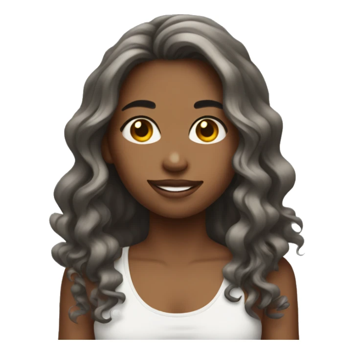 A girl with tank top with long wavy hair  sticker