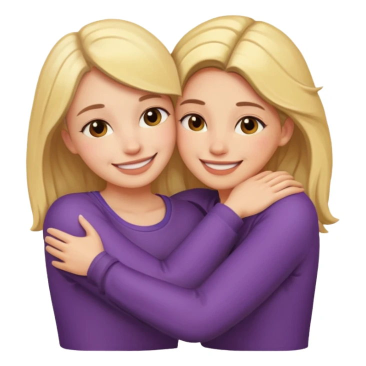 Two females hugging for comfort sticker