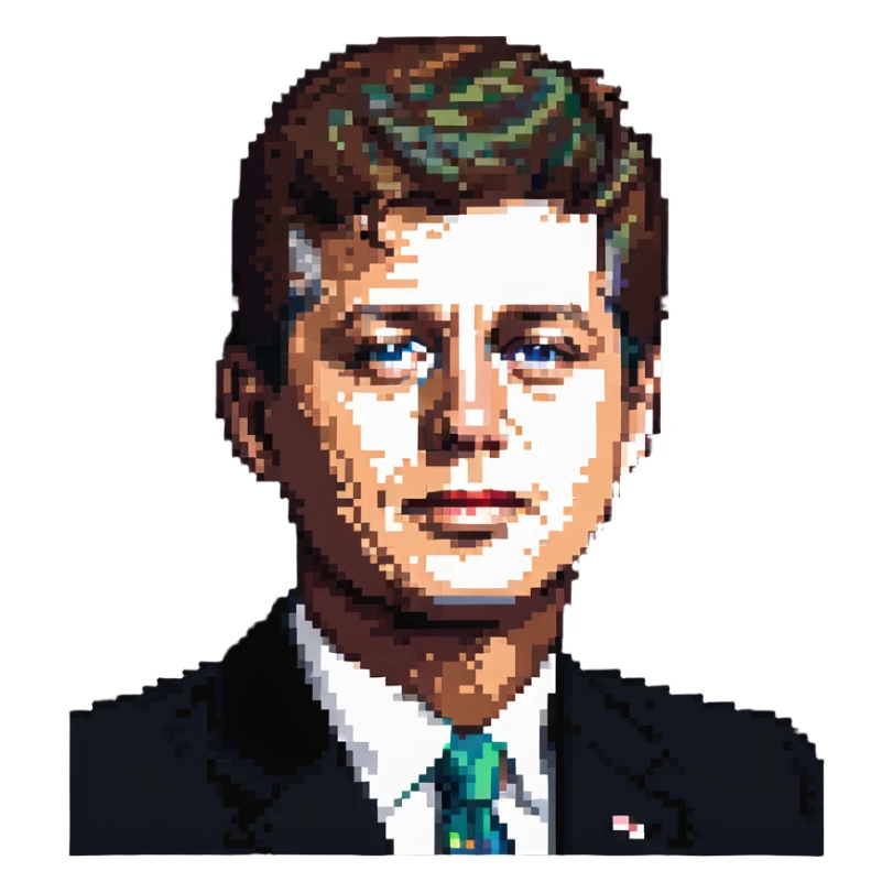 John F Kennedy presidential portrait, 35th US president sticker