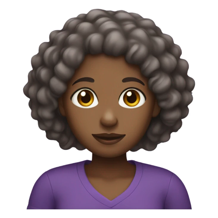 Black girl with curly hair in purple shirt sticker