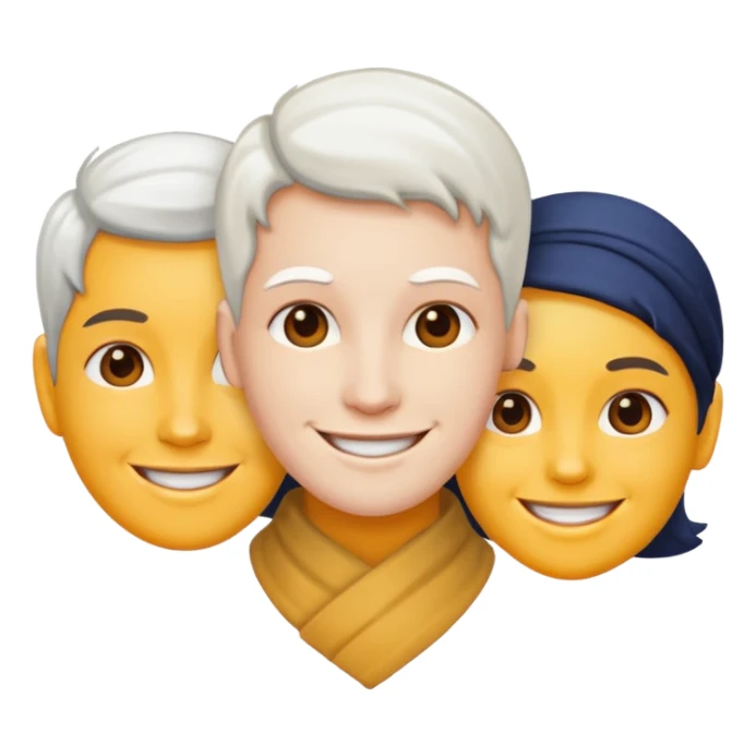 3 people, all white skin color next to each other sticker