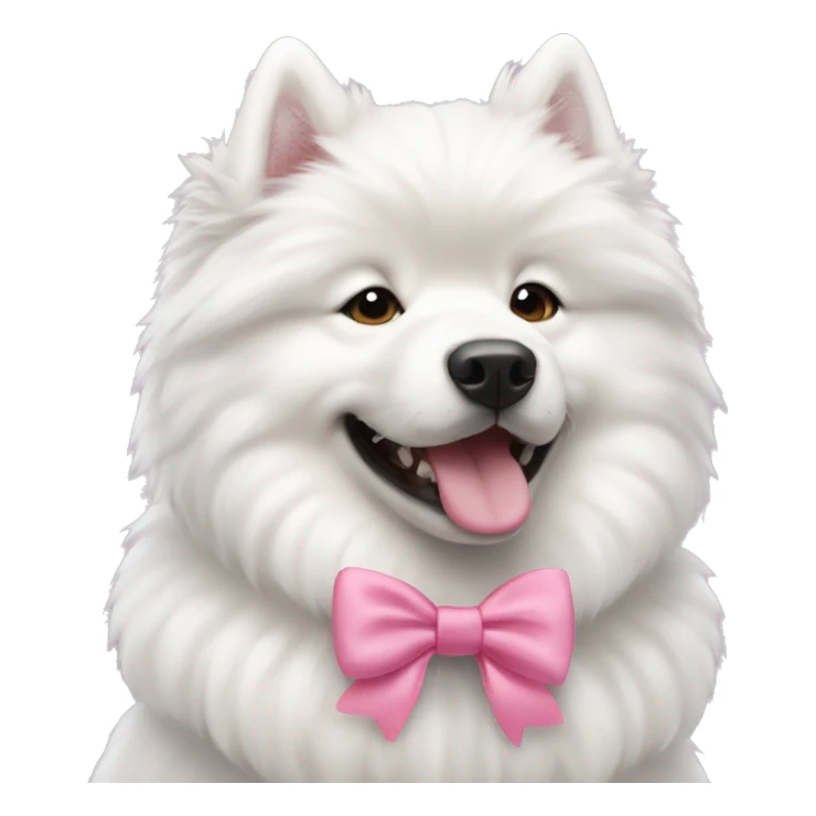 Dog Samoyed with pink bow and at her side boy Samoyed sticker
