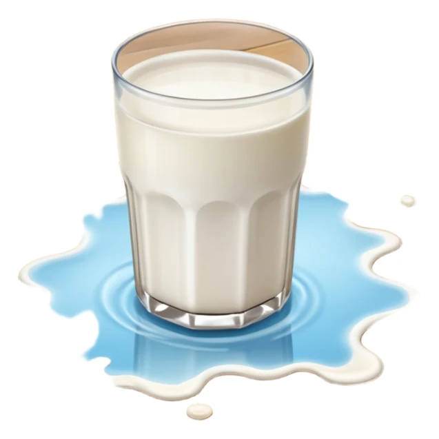 fallen over glass of milk spill on floor sticker