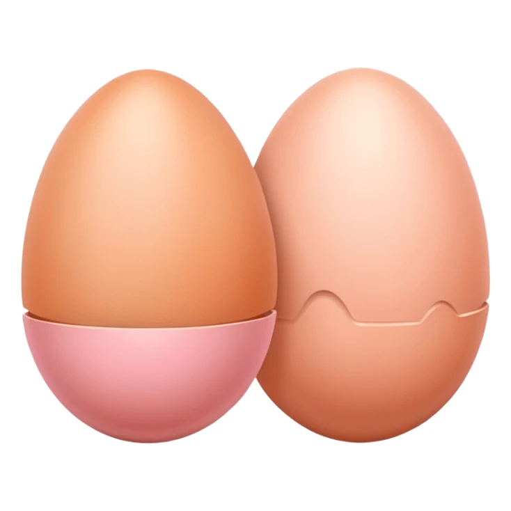 two skin tone peachy beige-pink egg shaped balls/spheres sticker