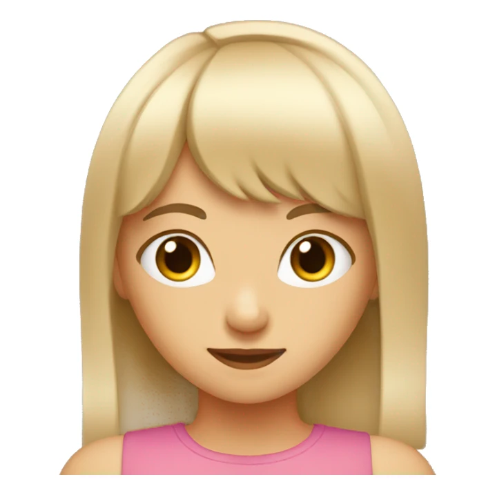 Girl straigt hair and bangs  sticker