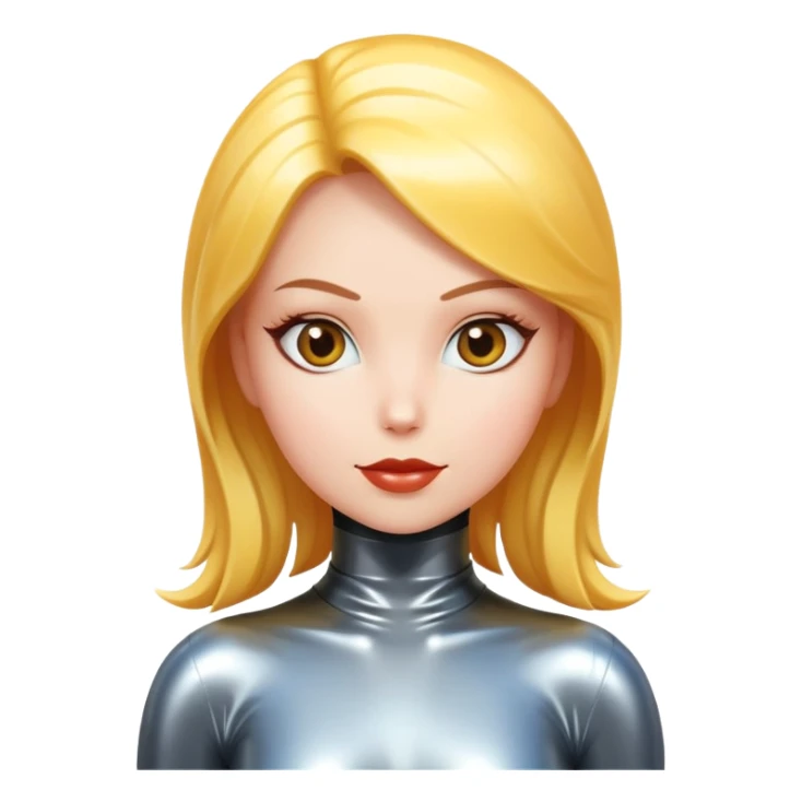 cartoon female character in a shiny latex suit sticker