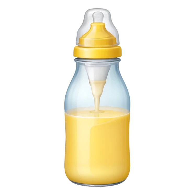 baby Milk bottle yellow sticker