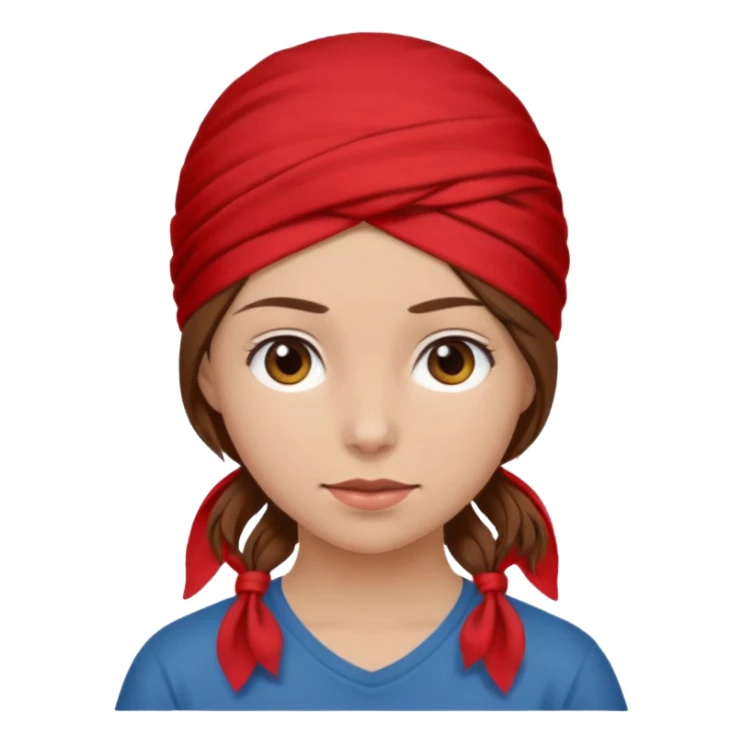 brown haired woman with wearing red bandana sticker