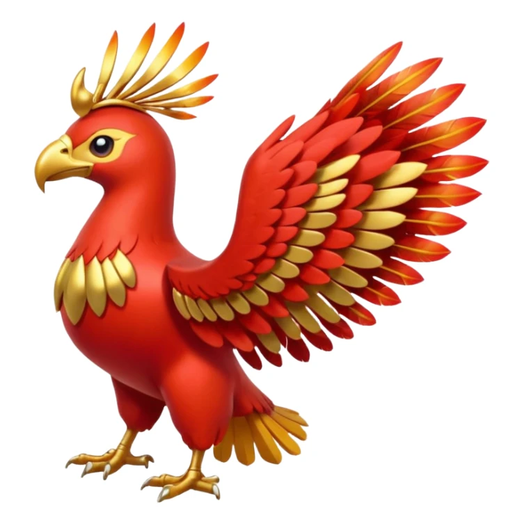 Pokemon red and green legendary Ho-Oh sticker