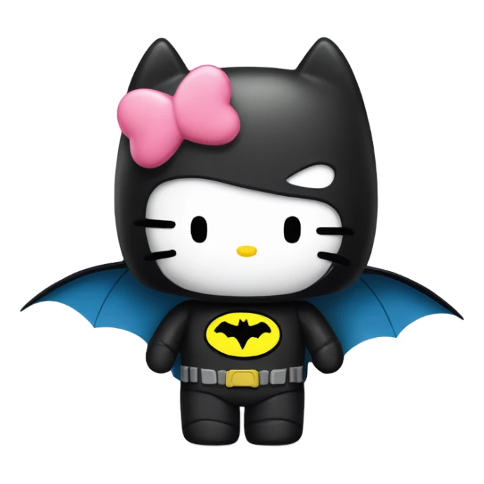 Hello Kitty and Batman in love but cute hug  sticker