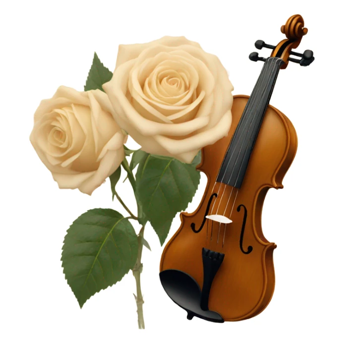 vintage violin and beige roses sticker