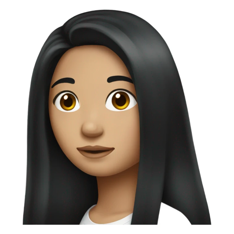 A pretty white girl with long black hair  sticker