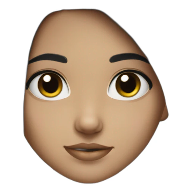 Cute girl white black eyes black hair  sticker