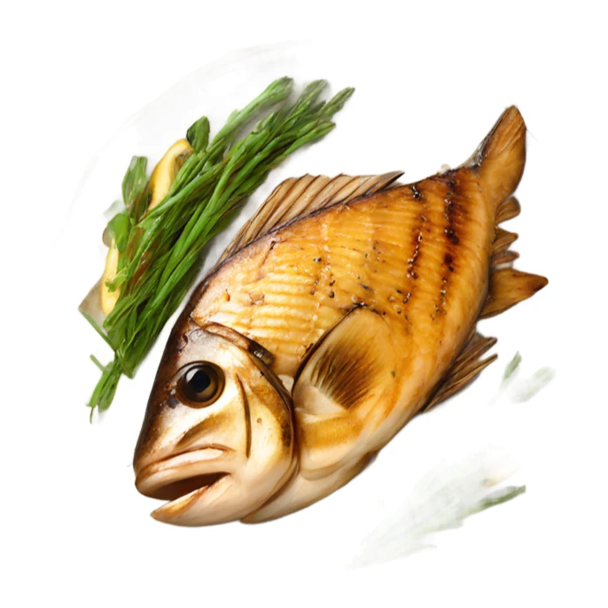 grilled fish with brown butter sauce sticker