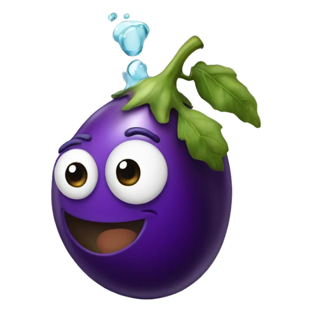 Eggplant water sticker