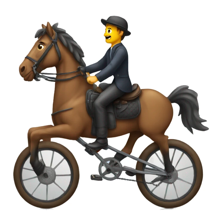 A man on a bike riding a horse sticker
