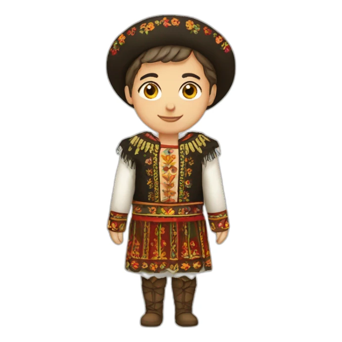 A traditional romanian costume sticker