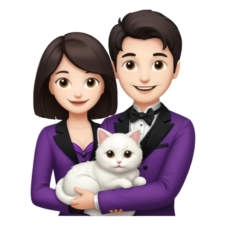 I'llmagician couple and their pet cat sticker